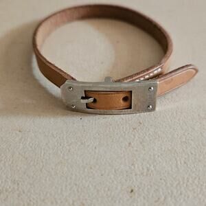 Hermes Api leather bracelet tan size Large